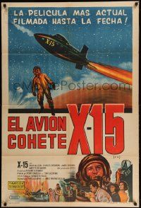 3p996 X-15 Argentinean '61 artwork of astronaut Charles Bronson, actually filmed in space!