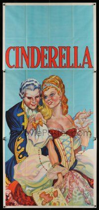 3p027 CINDERELLA stage play English 3sh '30s beautiful stone litho close up art with man & fan!