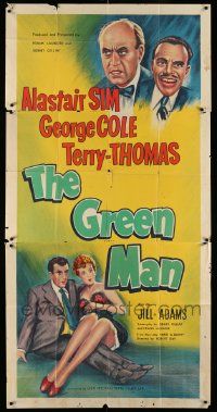 3p029 GREEN MAN English 3sh '56 great art of Alastair Sim, George Cole & Terry-Thomas, rare!