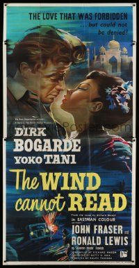 3p045 WIND CANNOT READ English 3sh '60 romantic art of Dirk Bogarde & Yoko Tani in British India!