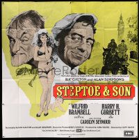 3p051 STEPTOE & SON English 6sh '72 art of Wilfred Brambell, Harry Corbett & sexy Carolyn Seymour!