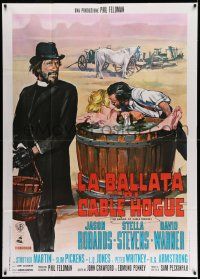 3p520 BALLAD OF CABLE HOGUE Italian 1p '70 Peckinpah, art of Robards & sexy Stella Stevens in tub!