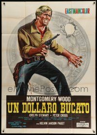 3p537 BLOOD FOR A SILVER DOLLAR Italian 1p '65 Un Dollaro Bucato, Symeoni spaghetti western art!
