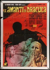 3p595 DRACULA HAS RISEN FROM THE GRAVE Italian 1p '69 Hammer, different image of vampire victims!