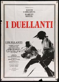 3p598 DUELLISTS Italian 1p '77 Ridley Scott, Keith Carradine, Harvey Keitel, cool fencing image!