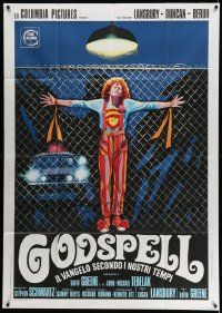 3p629 GODSPELL Italian 1p '73 classic religious musical, completely different crucifixion art!