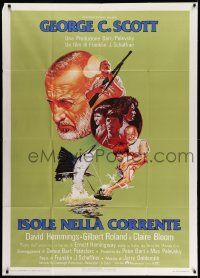 3p666 ISLANDS IN THE STREAM Italian 1p '77 Ernest Hemingway, George C. Scott, great Gentile art!