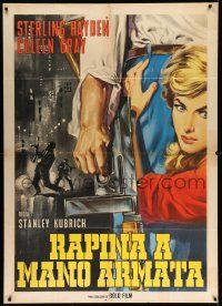 3p671 KILLING Italian 1p R64 Stanley Kubrick classic film noir, different Renato Casaro art!
