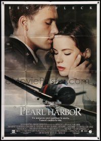 3p736 PEARL HARBOR Italian 1p '01 Ben Affleck, Kate Beckinsale + World War II fighter plane!