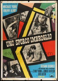 3p791 STRANGE AFFAIR Italian 1p '68 Michael York, Susan George, different colorful montage!