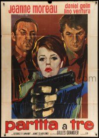 3p806 THREE DAYS TO LIVE Italian 1p '63 cool Avelli art of Jeanne Moreau between Gelin & Ventura!