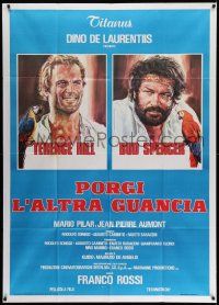 3p811 TURN THE OTHER CHEEK Italian 1p R70s great art of Terence Hill & Bud Spencer with parrots!