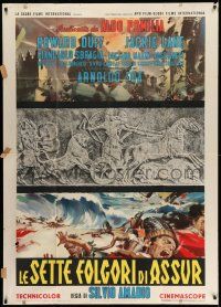 3p821 WAR GODS OF BABYLON Italian 1p '63 Howard Duff, different artwork by Angelo Cesselon!