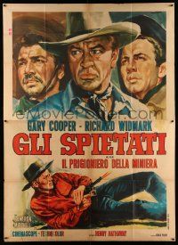 3p227 GARDEN OF EVIL Italian 2p R60s different Tarantelli art of Gary Cooper & Richard Widmark!