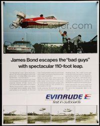 3p001 LIVE & LET DIE 35x45 advertising poster '73 great James Bond Evinrude tie-in, ultra rare!