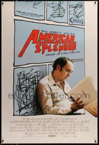 3r110 AMERICAN SPLENDOR 1sh '03 Paul Giamatti as Harvey Pekar, cool comic book design!