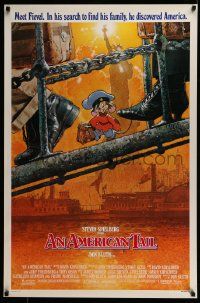 3r111 AMERICAN TAIL style A 1sh '86 Steven Spielberg, Don Bluth, art of Fievel the mouse by Struzan