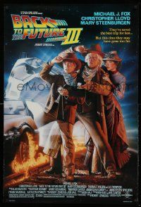 3r163 BACK TO THE FUTURE III DS 1sh '90 Michael J. Fox, Chris Lloyd, Drew Struzan art!