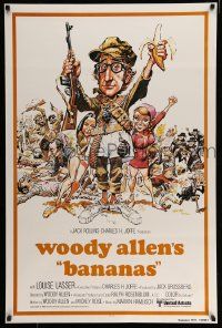 3r168 BANANAS int'l 1sh R80 great artwork of Woody Allen by E.C. Comics artist Jack Davis!