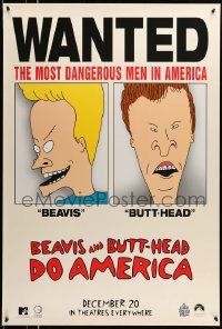 3r200 BEAVIS & BUTT-HEAD DO AMERICA teaser 1sh '96 Mike Judge, most dangerous men in America!