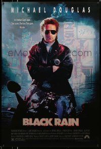 3r225 BLACK RAIN 1sh '89 Ridley Scott, Michael Douglas is an American cop in Japan!