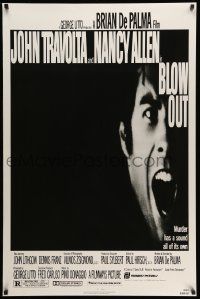 3r236 BLOW OUT 1sh '81 John Travolta, Brian De Palma, murder has a sound all of its own!