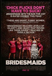 3r269 BRIDESMAIDS advance DS 1sh '11 Maya Rudolph, Wiig, Wendi McLendon-Covey in bad dresses!