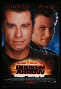 3r276 BROKEN ARROW style A advance 1sh '96 John Travolta, Christian Slater, directed by John Woo!