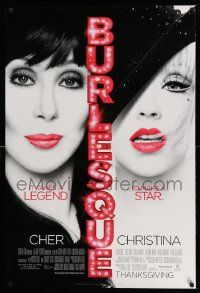 3r282 BURLESQUE Thanksgiving unrated advance DS 1sh '10 image of Cher & sexy Christina Aguilera!
