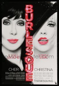 3r281 BURLESQUE Thanksgiving rated advance DS 1sh '10 image of Cher & sexy Christina Aguilera!