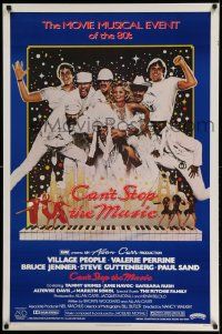 3r290 CAN'T STOP THE MUSIC 1sh '80 great group photo of The Village People & cast in all white!