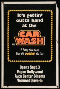 3r301 CAR WASH teaser 1sh '76 written by Joel Schumacher, printed for use in California theaters!