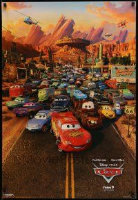3r305 CARS advance 1sh '06 Walt Disney Pixar animated automobile racing, great cast image!