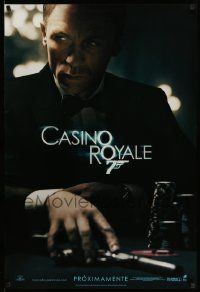 3r311 CASINO ROYALE Spanish/U.S. export teaser DS 1sh '06 Craig as Bond at poker table with gun!