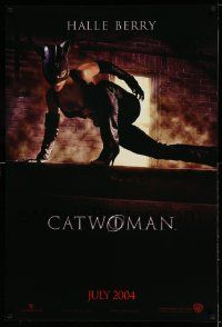 3r314 CATWOMAN teaser DS 1sh '04 great image of sexy Halle Berry in mask!