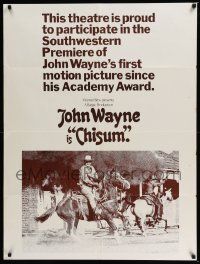 3r339 CHISUM Southwestern Premier 1sh '70 Andrew V. McLaglen, Forrest Tucker, The Legend John Wayne
