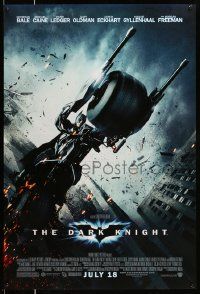 3r414 DARK KNIGHT advance DS 1sh '08 cool image of Christian Bale as Batman on Batpod bat bike!