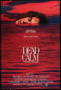 3r433 DEAD CALM 1sh '89 Sam Neill, wild image of Nicole Kidman on horizon of red ocean!