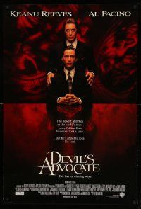 3r459 DEVIL'S ADVOCATE advance DS 1sh '97 Keanu Reeves, Al Pacino, Charlize Theron, Jeffrey Jones!