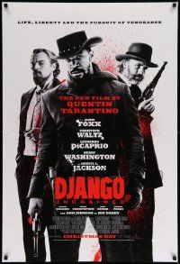 3r487 DJANGO UNCHAINED advance DS 1sh '12 cast image of Jamie Foxx, Christoph Waltz, and DiCaprio!