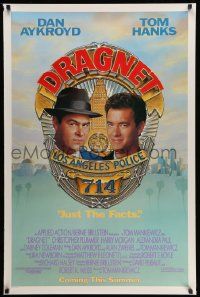 3r501 DRAGNET advance 1sh '87 Dan Aykroyd as detective Joe Friday with Tom Hanks, art by McGinty!
