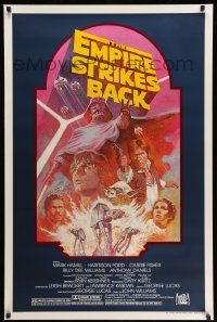 3r534 EMPIRE STRIKES BACK studio style 1sh R82 George Lucas sci-fi classic, art by Tom Jung!