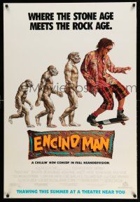 3r537 ENCINO MAN advance DS 1sh '92 caveman Brendan Fraser, Pauly Shore, Sean Astin, Megan Word