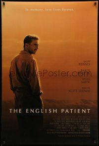 3r548 ENGLISH PATIENT DS 1sh '97 Ralph Fiennes, in memory, love lives forever, Best Picture Winner!