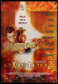 3r572 EXISTENZ int'l 1sh '99 David Cronenberg, cool image of Jennifer Jason Leigh & Jude Law!