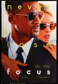 3r644 FOCUS teaser DS 1sh '15 cool close up of Will Smith and Margot Robbie in sunglasses!