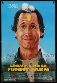 3r677 FUNNY FARM 1sh '88 smiling Chevy Chase w/egg on his face by Steven Chorney!