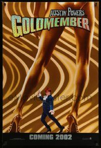 3r723 GOLDMEMBER 2002 foil teaser DS 1sh '02 Mike Myers as Austin Powers between sexy legs!