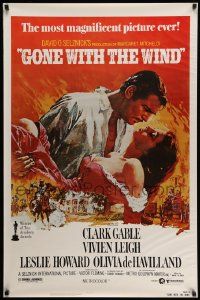 3r728 GONE WITH THE WIND 1sh R80s Clark Gable, Vivien Leigh, Terpning artwork, all-time classic!