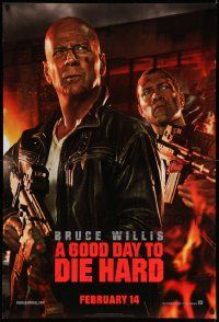 3r731 GOOD DAY TO DIE HARD style B teaser DS 1sh '13 Bruce Willis, Winstead, Jai Courtney!